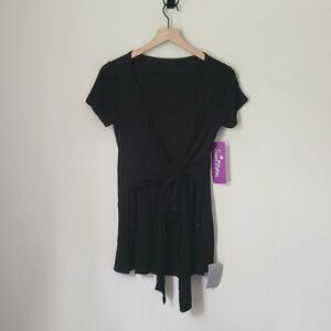 New Savi Mom Wrap Black Maternity Top Size Small NWT